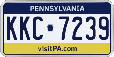 PA license plate KKC7239