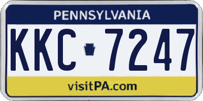 PA license plate KKC7247