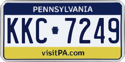PA license plate KKC7249
