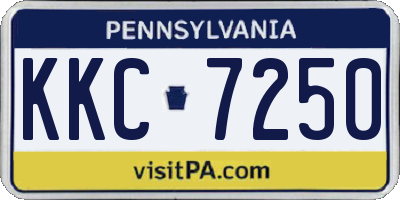PA license plate KKC7250