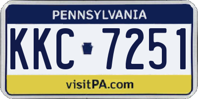 PA license plate KKC7251