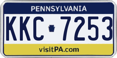 PA license plate KKC7253