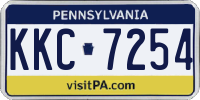 PA license plate KKC7254