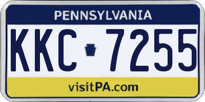 PA license plate KKC7255