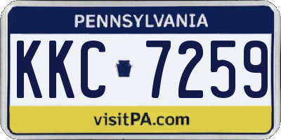 PA license plate KKC7259