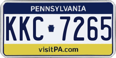 PA license plate KKC7265