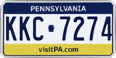 PA license plate KKC7274