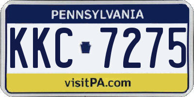 PA license plate KKC7275