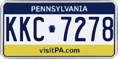 PA license plate KKC7278