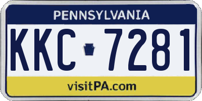 PA license plate KKC7281
