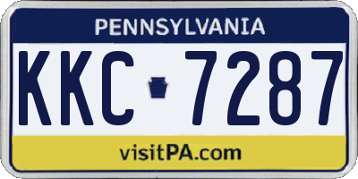 PA license plate KKC7287