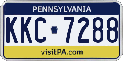 PA license plate KKC7288
