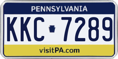 PA license plate KKC7289