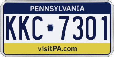 PA license plate KKC7301