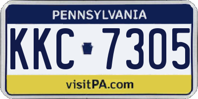PA license plate KKC7305