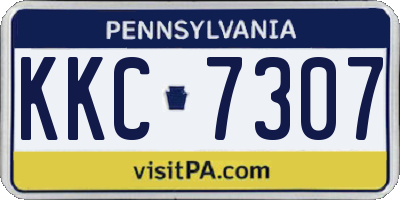 PA license plate KKC7307
