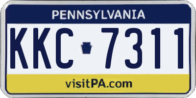 PA license plate KKC7311