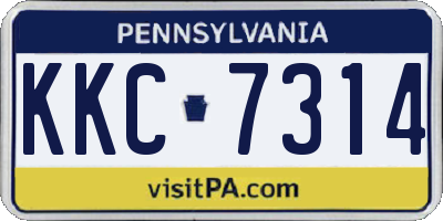 PA license plate KKC7314