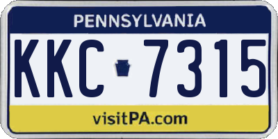 PA license plate KKC7315