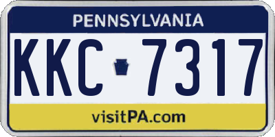 PA license plate KKC7317