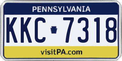 PA license plate KKC7318
