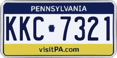 PA license plate KKC7321