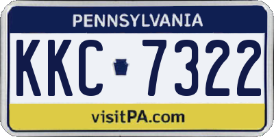 PA license plate KKC7322
