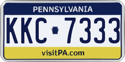 PA license plate KKC7333