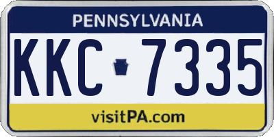 PA license plate KKC7335