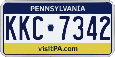 PA license plate KKC7342