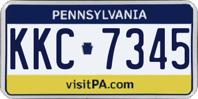 PA license plate KKC7345