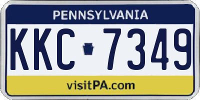 PA license plate KKC7349