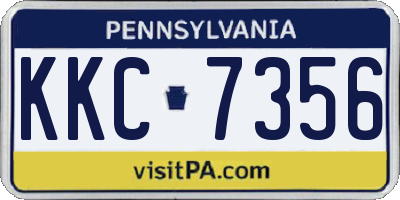 PA license plate KKC7356