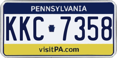 PA license plate KKC7358