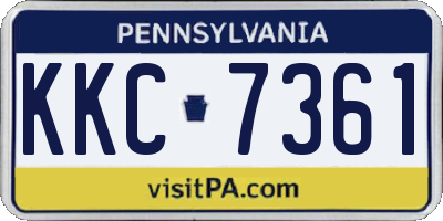 PA license plate KKC7361