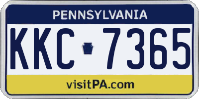 PA license plate KKC7365
