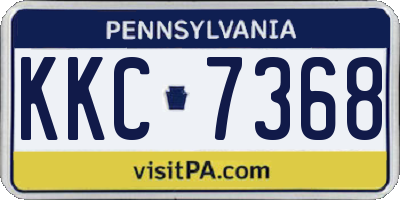 PA license plate KKC7368