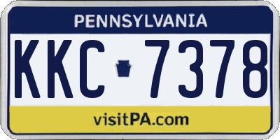 PA license plate KKC7378