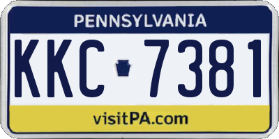 PA license plate KKC7381