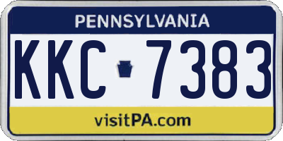 PA license plate KKC7383