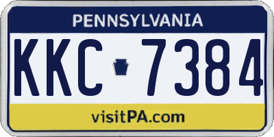 PA license plate KKC7384