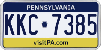 PA license plate KKC7385