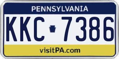 PA license plate KKC7386