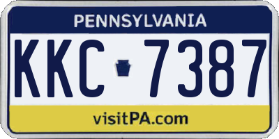 PA license plate KKC7387