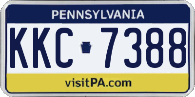 PA license plate KKC7388