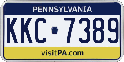 PA license plate KKC7389