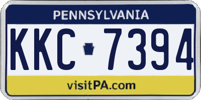 PA license plate KKC7394