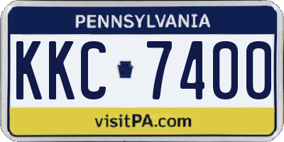 PA license plate KKC7400