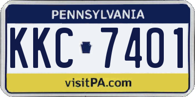 PA license plate KKC7401