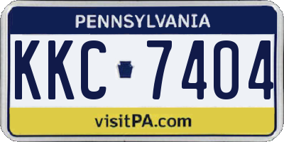 PA license plate KKC7404